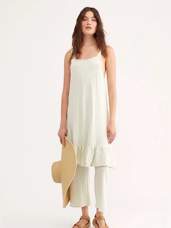 FP Beach Tops - FREE PEOPLE BEACH Dream Of You 2 Piece Maxi Tunic And Pant Set Mint Small